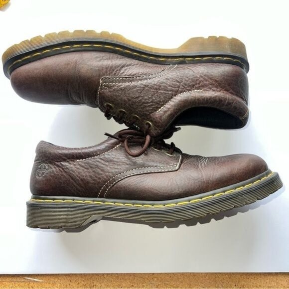 Dr. Martens Men’s Boston Oxfords Brown Leather Lace-up Shoes Size 12 - Picture 3 of 12